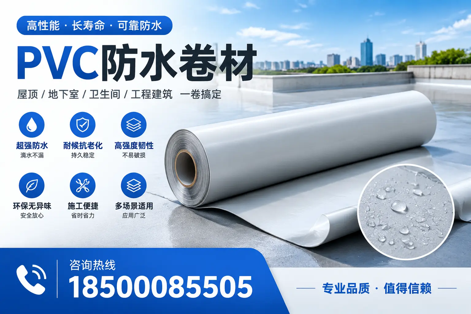 PVC防水卷材的防水效果评测，适合三门峡的科学依据